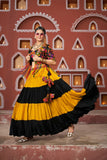 Navratri Wear Multi Colour Embroidered Mirror Worked Jacket Lehenga Set - women's fashion mart