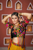 Navratri Wear Multi Colour Embroidered Mirror Worked Jacket Lehenga Set - women's fashion mart