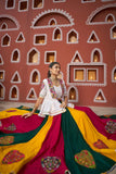 Navratri Special Multi Colour Mirror Embroidered Jacket Lehenga Set - women's fashion mart