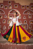 Navratri Special Multi Colour Mirror Embroidered Jacket Lehenga Set - women's fashion mart