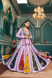 Lustrous Lavender Silk Navratri Embroidered Jacket Lehenga Choli - women's fashion mart