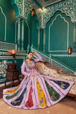Lustrous Lavender Silk Navratri Embroidered Jacket Lehenga Choli - women's fashion mart