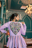 Lustrous Lavender Silk Navratri Embroidered Jacket Lehenga Choli - women's fashion mart