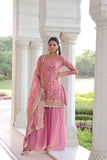 Premium Fendy Sharara Set with Rich Sequins Zari Embroidery