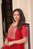 Embroidered Zari Sequins Work Festival Special Gown With Dupatta