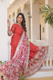 Beautiful Stylish designer Gown With Dupatta Set -WOMEN FASHION Sky Blue / M women's fashion mart