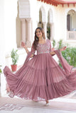 Premium Designer Sequins Beads Embroidery Gown With Dupatta Set