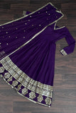 TRADITIONAL elegance Attractive Embroidered Sequins WORK WOMEN GOWN  women's fashion mart