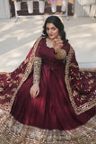 Stunning Premium Dark Maroon Anarkali Set - women's fashion mart