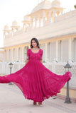 Embroidered Sequins Work Designer Women Gown -WOMEN FASHION Purple / M women's fashion mart