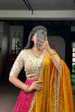 Bandhej Ajrakh Printed Lehenga Choli With Dupatta