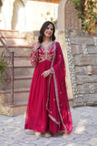 Floral Embroidery Sequins Work Beautiful Anarkali Suit Set