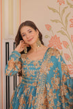Elegance Digital Printed Embroidered Work Beautifully Gown With Dupatta
