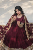 Stunning Premium Dark Maroon Anarkali Set - women's fashion mart