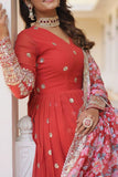 Beautiful Stylish designer Gown With Dupatta Set -WOMEN FASHION Sky Blue / M women's fashion mart