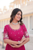 Embroidered Sequins Work Designer Women Gown -WOMEN FASHION Purple / M women's fashion mart