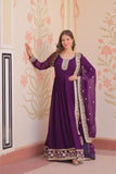 Stunning Designer Georgette Sequins Embroidered Beautiful Gown