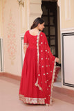 Embroidered Zari Sequins Work Festival Special Gown With Dupatta