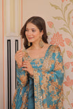 Elegance Digital Printed Embroidered Work Beautifully Gown With Dupatta