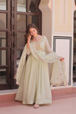 Designer Georgette Gown With Sequins Elegance