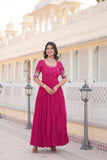 Embroidered Sequins Work Designer Women Gown -WOMEN FASHION Purple / M women's fashion mart