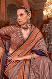 Outstanding Orange Kanjivaram and Patola Printed Silk Saree - women's fashion mart