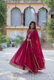 Stunning Georgette Embroidered Beautiful Gown Set