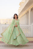 New Sequins Embroidery Work Anarkali Suit Set - women's fashion mart
