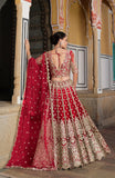 Red Sequined Embroidered Net Bridal Lehenga Choli - women's fashion mart