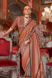 Dignified Dusty Brown Kanjivaram and Patola Printed Silk Saree - women's fashion mart