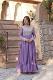 Georgette Embroidery Beads Sequins Work Anarkali Gown