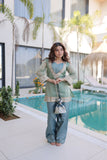 Royal Mirror Work Kurti Palazzo Set For Women