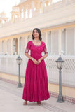 Embroidered Sequins Work Designer Women Gown -WOMEN FASHION Purple / M women's fashion mart