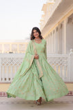 New Sequins Embroidery Work Anarkali Suit Set - women's fashion mart