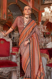 Dignified Dusty Brown Kanjivaram and Patola Printed Silk Saree -Saree Unstitched women's fashion mart