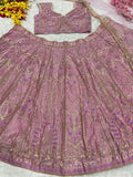 Amazing Kasturi Silk Pink Color lehenga choli