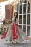 Designer Printed Gold Sequins Embroidered Work Anarkali Gown