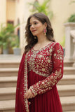 Amazing Festive Wear Faux Georgette Sequins Worked Gown - women's fashion mart