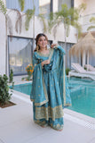 Premium Embroidered Kurti Sharara Dupatta Set For Women