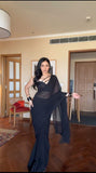 Ready to wear georgette saree -Silk Saree Black women's fashion mart