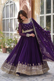 Elegance Luxury Designer Embroidered Work Gown With Dupatta Set