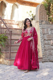 Floral Embroidery Sequins Work Beautiful Anarkali Suit Set