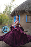 Designer Readymade Traditional Gamthi Threadwork Lehenga Choli For Navratri -WOMEN FASHION Wine women's fashion mart