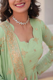 New Sequins Embroidery Work Anarkali Suit Set - women's fashion mart