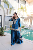 Royal Ice Velvet Zari And Mirror Embroidered Luxury Co Ord Set With Batwa