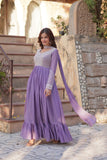 Georgette Embroidery Beads Sequins Work Anarkali Gown