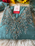 Sky blue Handwork kurta Pant  with dupatta  women's fashion mart