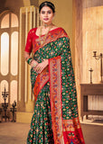 Classic Green Woven Patola Soft Silk Saree