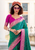 Antique Green Woven Banarasi Silk Saree