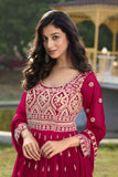 Beautiful Georgette Rani Pink Wedding Gown - women's fashion mart
